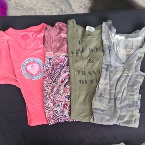 4 Tees! Women's Short Sleeve Tees - Pink, Purple, Green, Gray